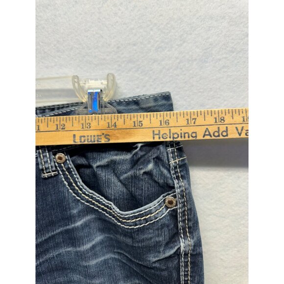 Amethyst Series 31 Stretch Medium Dark Wash Cuffed Capris Size 11 - Picture 4 of 11